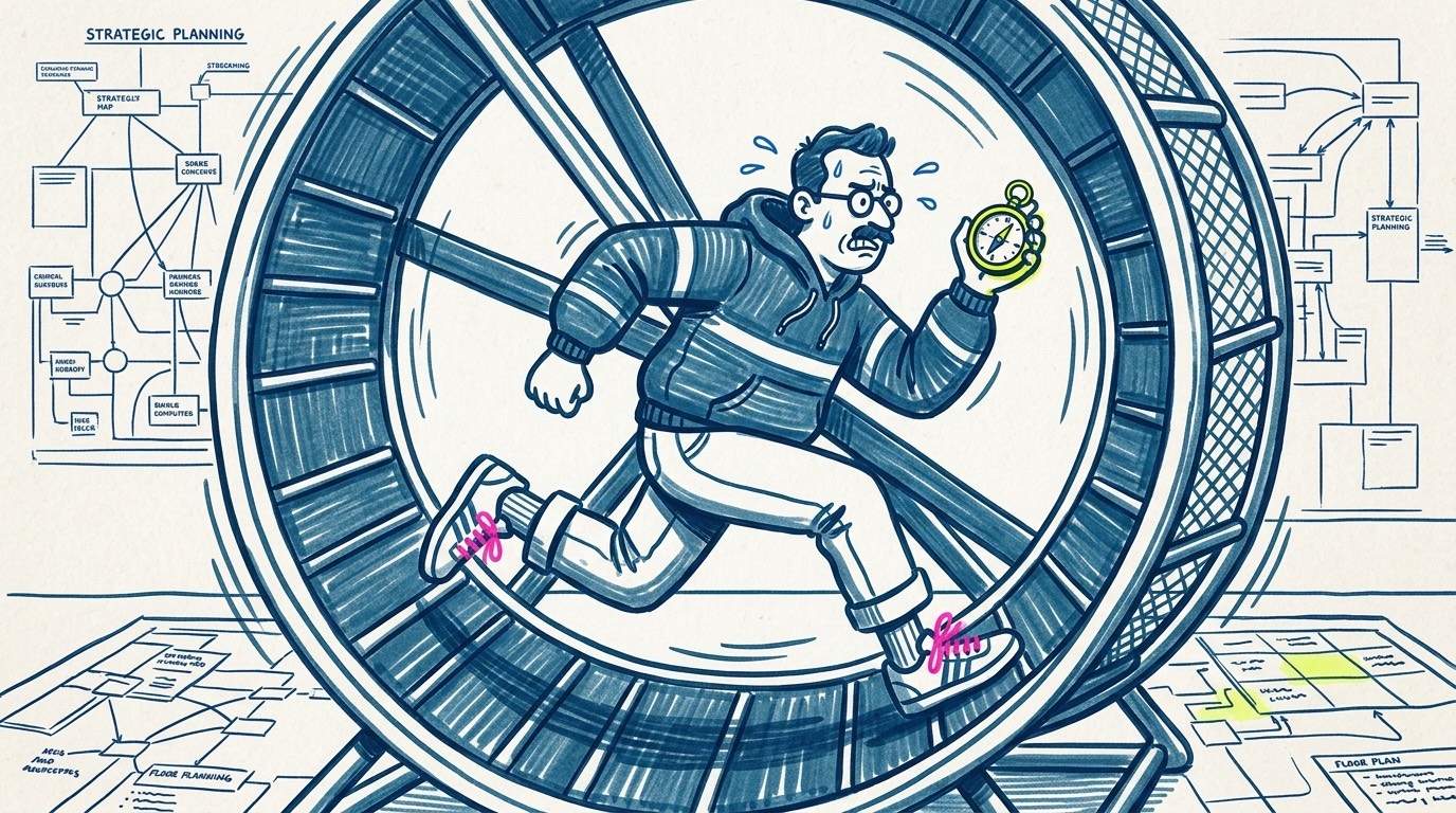 Ilustración de portada sobre cómo distinguir falta de estrategia de marketing y falta de ejecución
