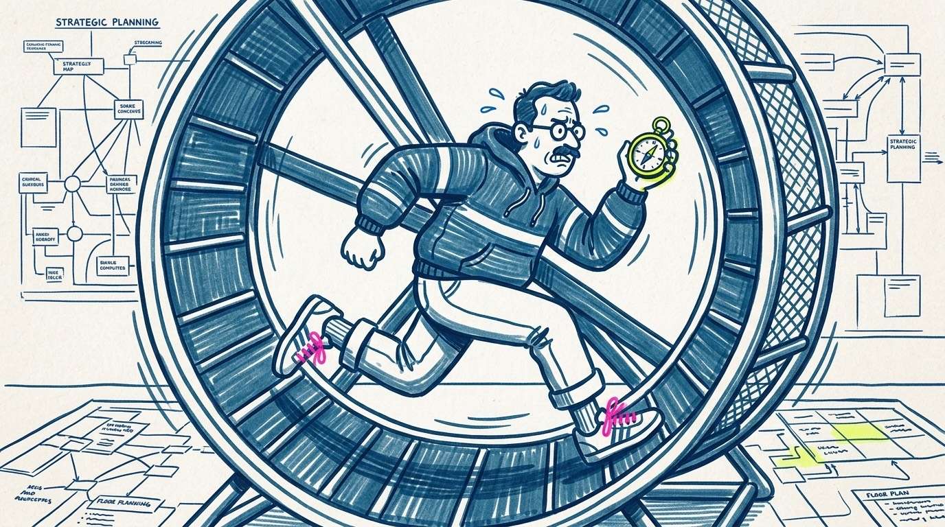 Ilustración de portada sobre cómo distinguir falta de estrategia de marketing y falta de ejecución