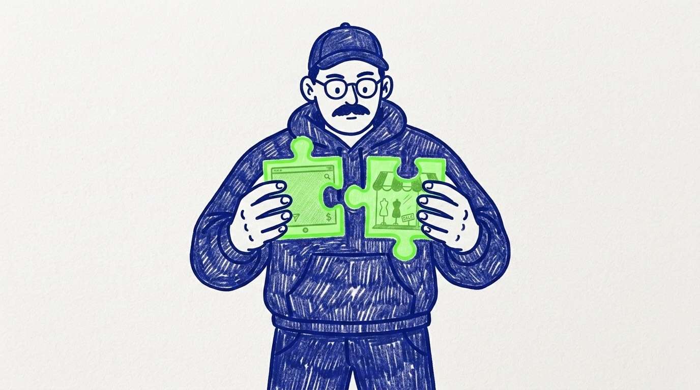 Ilustración de portada sobre homogeneizar el mensaje de marca online y offline
