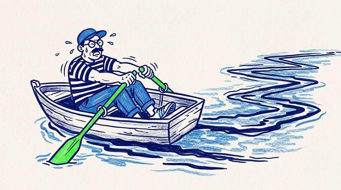 Ilustración de portada sobre departamentos de marketing que ejecutan bien pero sin dirección estratégica