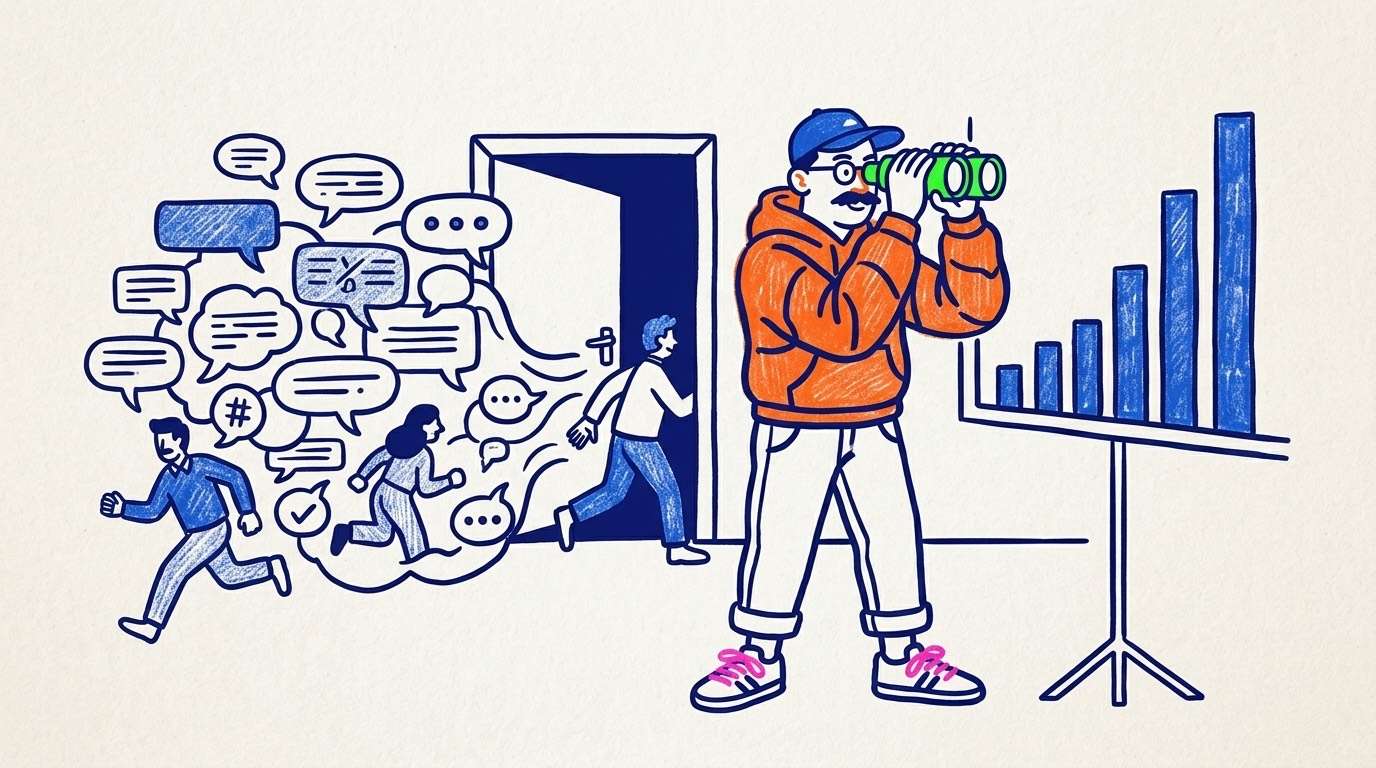 Ilustración de portada sobre por qué las métricas de tráfico ya no explican la visibilidad en IA